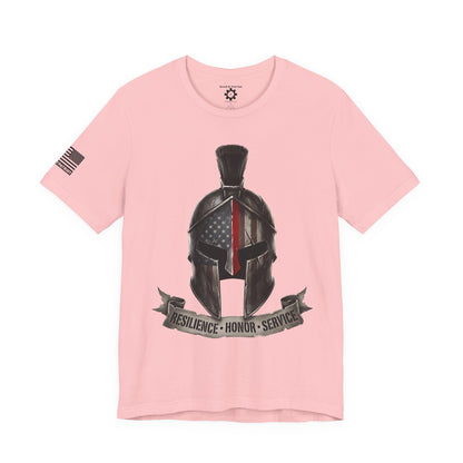 Spartan Thin Red Line T-Shirt —  Fire Dept. Patriotic Tee