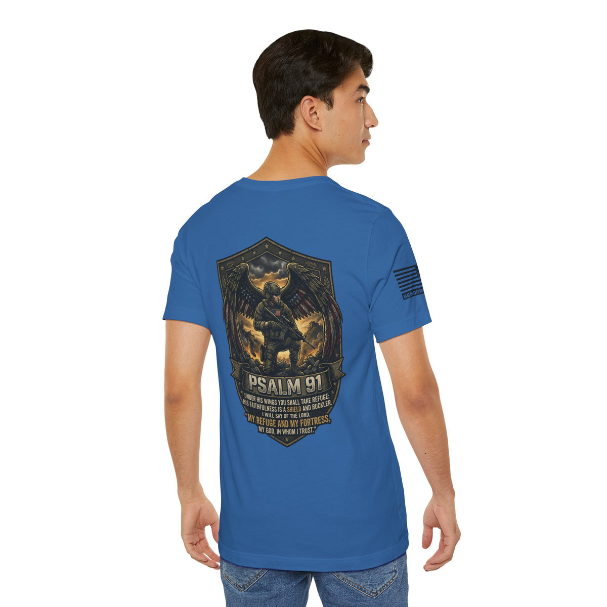Psalm 91 Tactical Tee — Christian Military Guardian Angel Shirt
