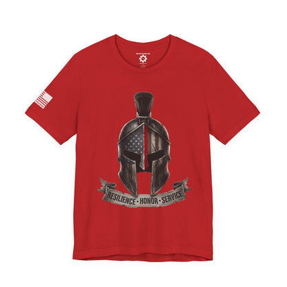 Spartan Thin Red Line T-Shirt —  Fire Dept. Patriotic Tee