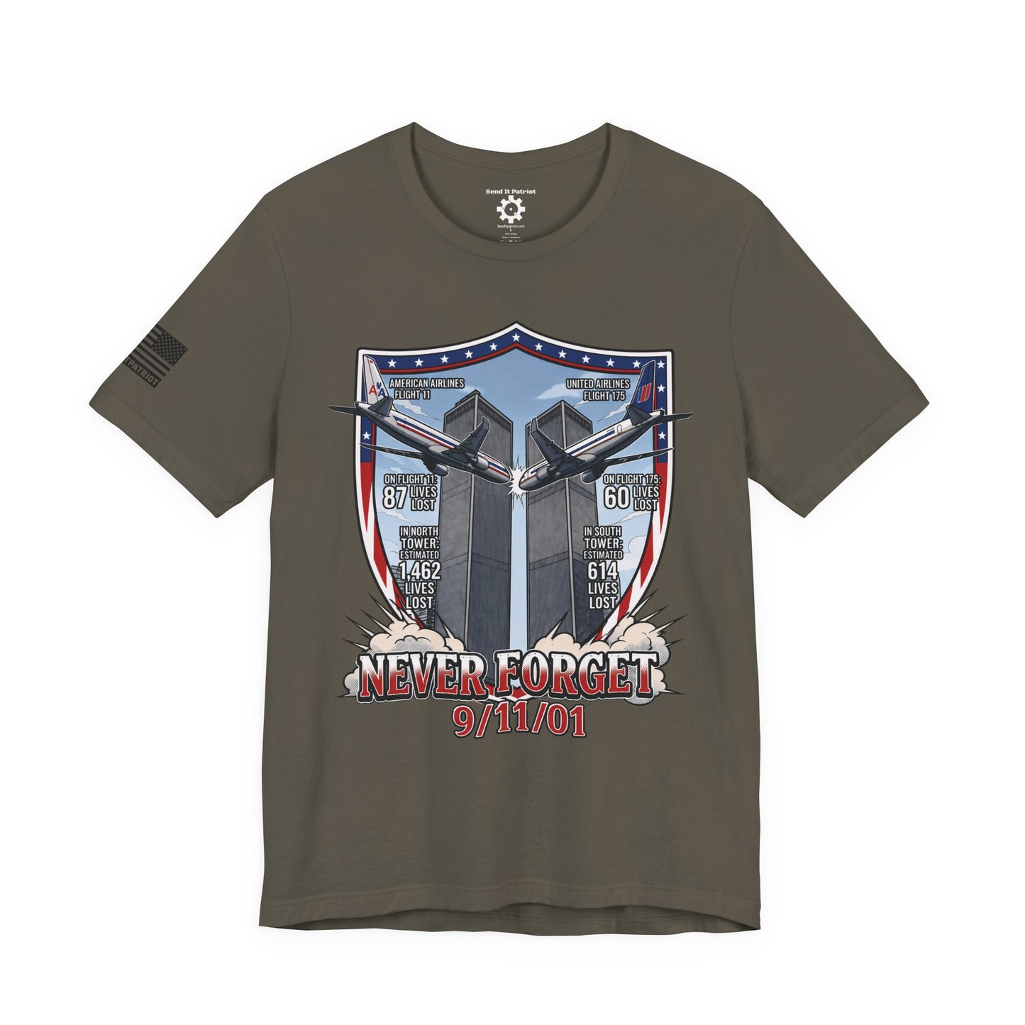 Never Forget 9/11 Tribute Twin Towers T-Shirt — Patriotic Tee