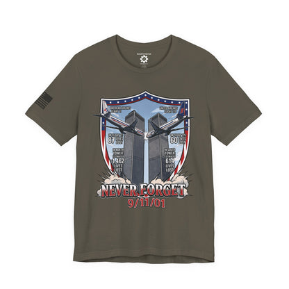 Never Forget 9/11 Tribute Twin Towers T-Shirt — Patriotic Tee