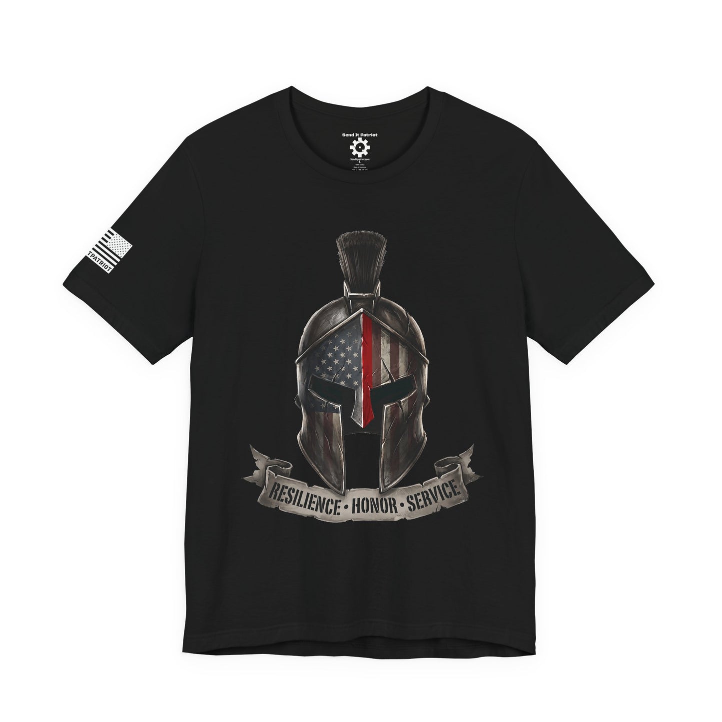 Spartan Thin Red Line T-Shirt —  Fire Dept. Patriotic Tee