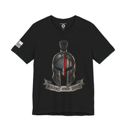 Spartan Thin Red Line T-Shirt —  Fire Dept. Patriotic Tee