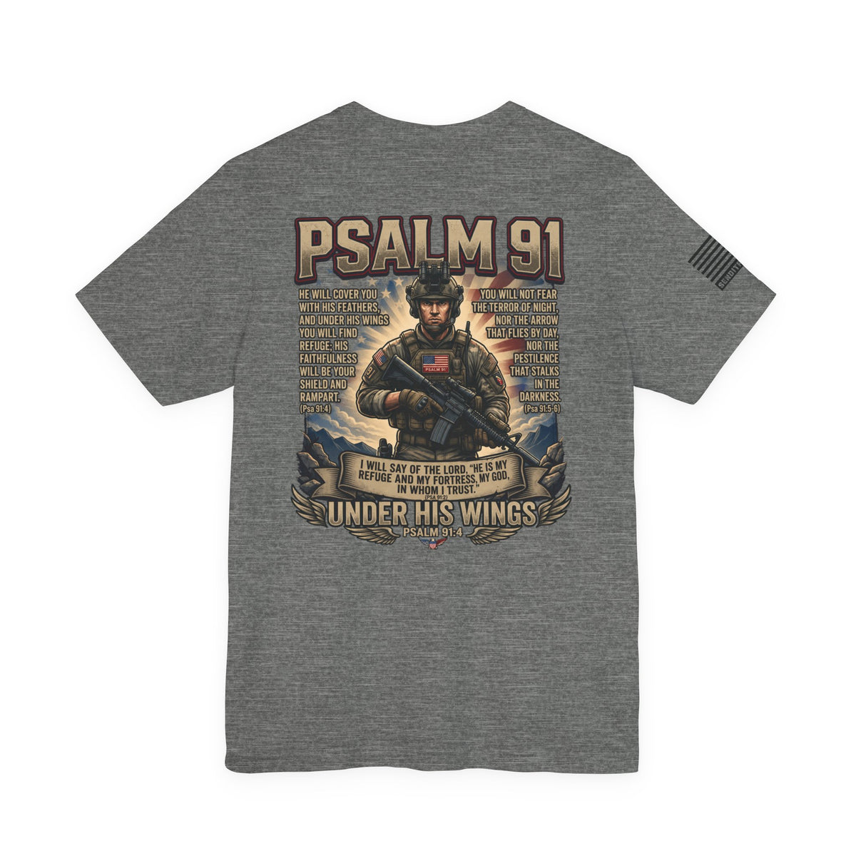 Psalm 91 Tactical Tee Ver2 — Christian Military Guardian Angel Shirt