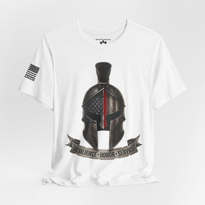 Spartan Thin Red Line T-Shirt —  Fire Dept. Patriotic Tee