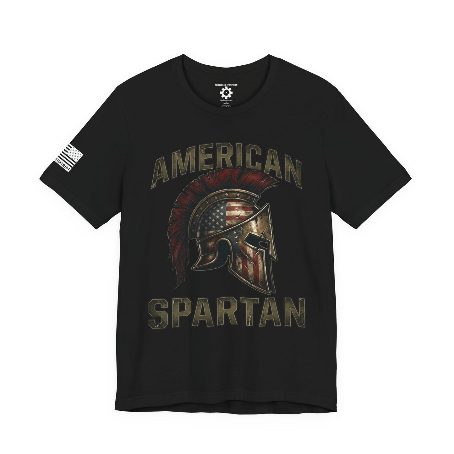 American Spartan T‑Shirt – Patriotic American Flag Graphic Tee Style#2