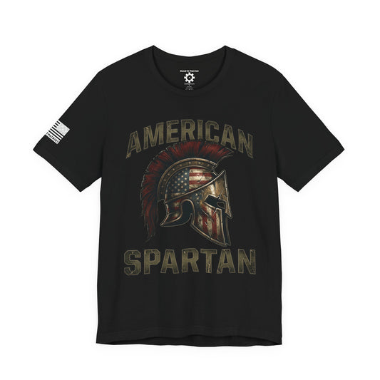 American Spartan T‑Shirt – Patriotic American Flag Graphic Tee Style#2