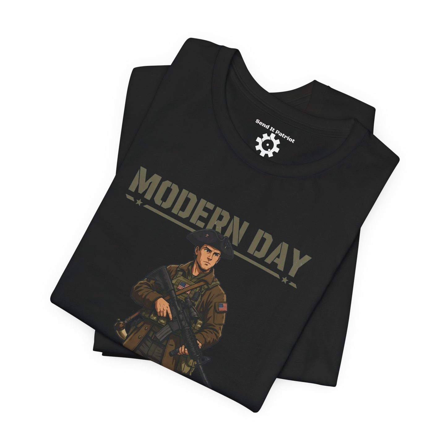 Modern Day Minuteman T-Shirt – Patriotic Tactical Soldier Graphic Tee