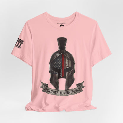 Spartan Thin Red Line T-Shirt —  Fire Dept. Patriotic Tee