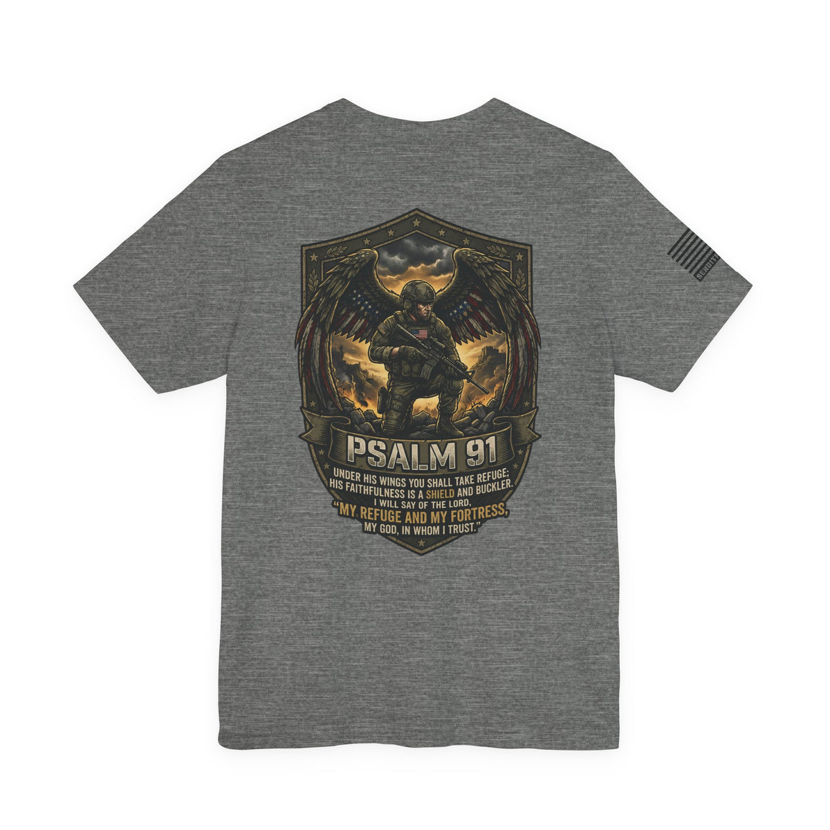 Psalm 91 Tactical Tee — Christian Military Guardian Angel Shirt
