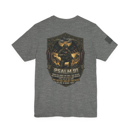 Psalm 91 Tactical Tee — Christian Military Guardian Angel Shirt