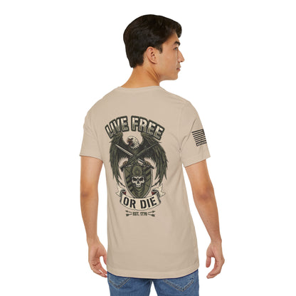 Live Free or Die Tee — Patriotic Eagle Skull Graphic T-Shirt