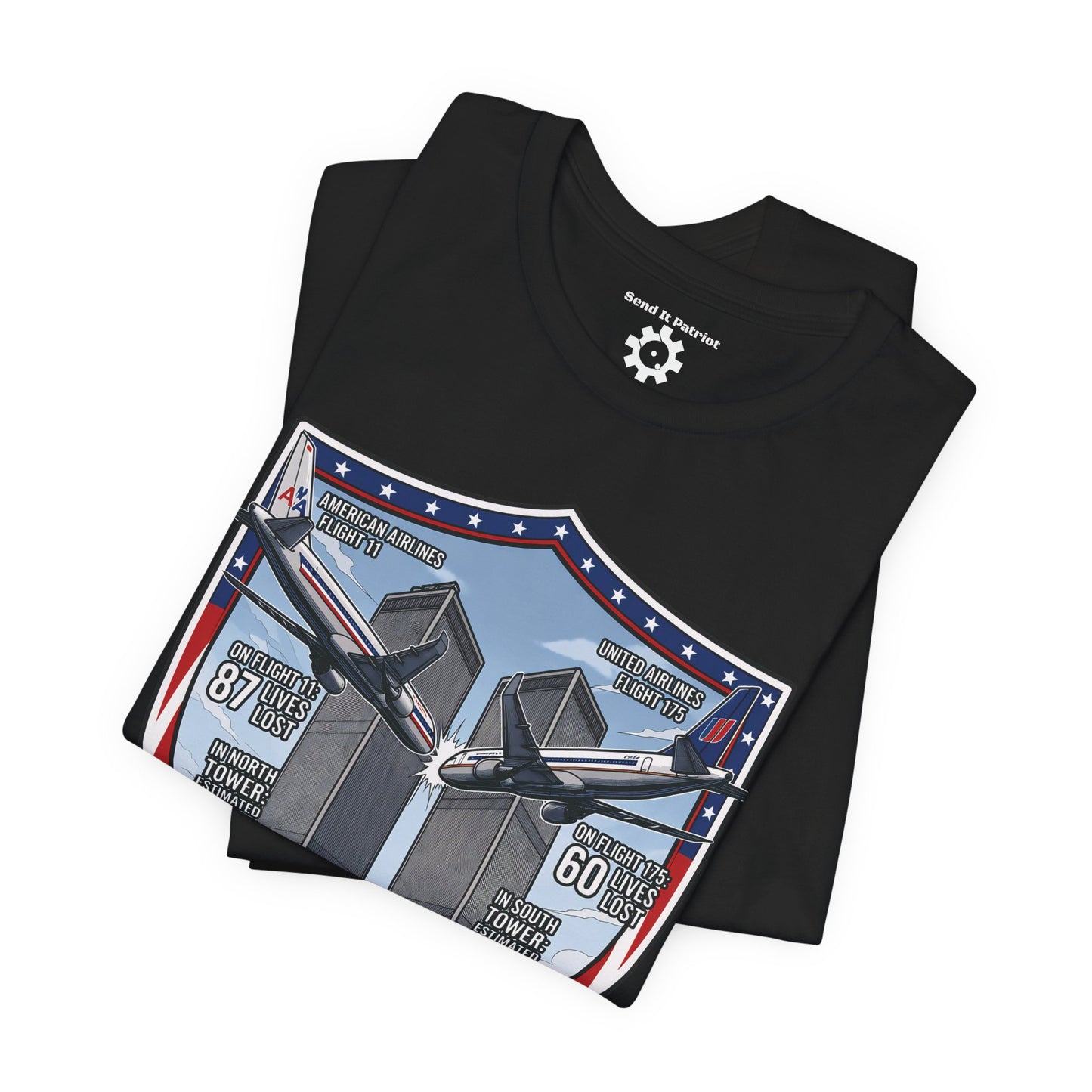 Never Forget 9/11 Tribute Twin Towers T-Shirt — Patriotic Tee