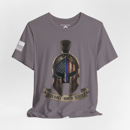 Spartan Thin Blue Line T-Shirt —  Patriotic Tee