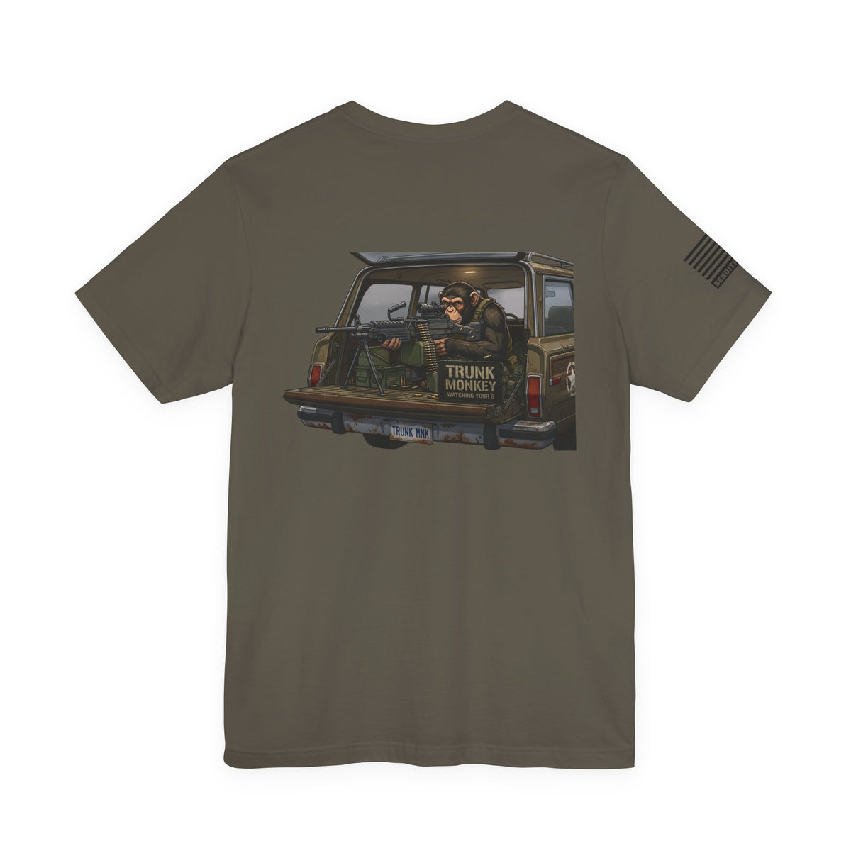 Trunk Monkey T-Shirt —  Back Design Patriotic Tee