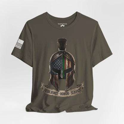Spartan Thin Green Line T-Shirt — Military Patriotic Tee
