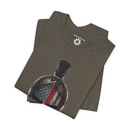 Spartan Thin Red Line T-Shirt —  Fire Dept. Patriotic Tee