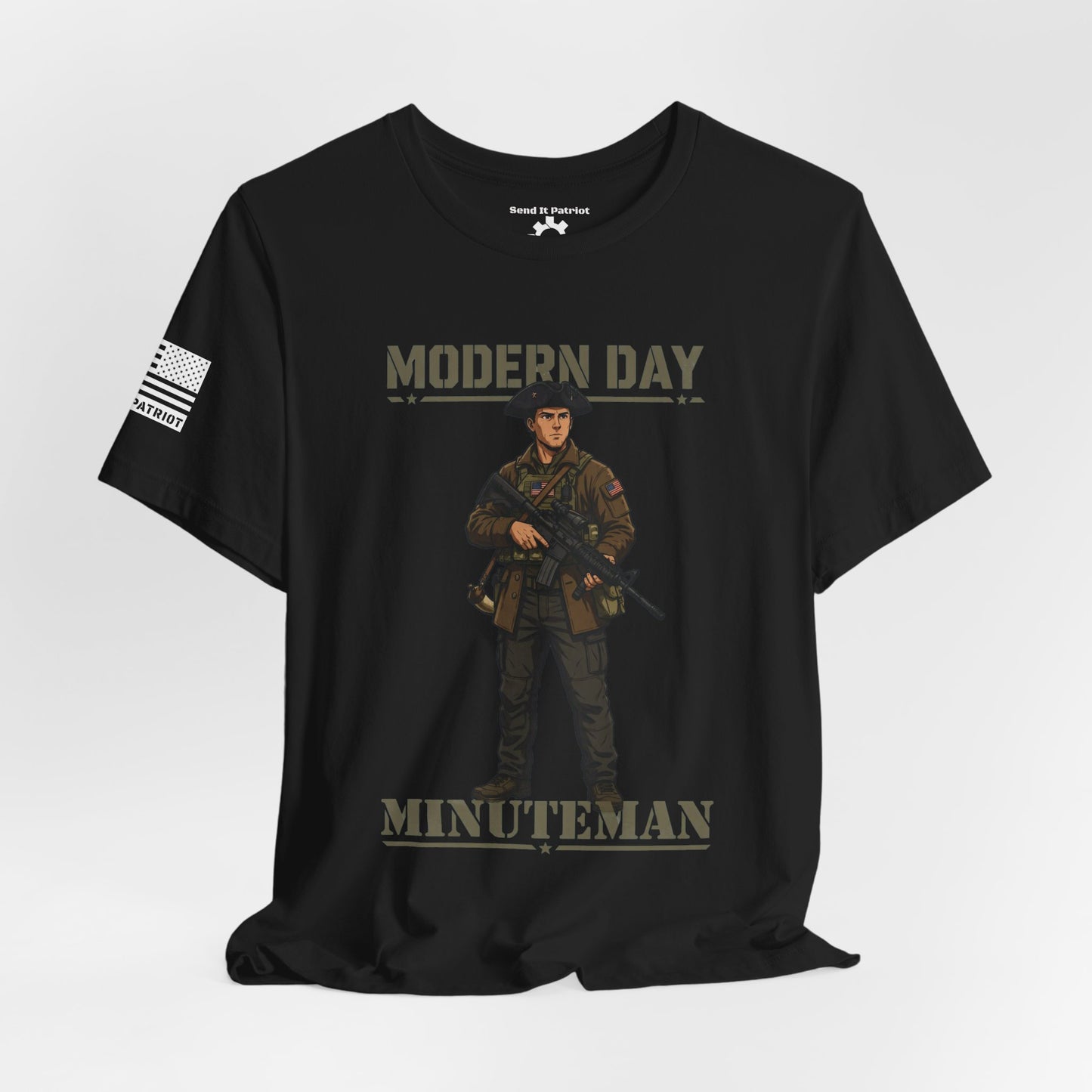 Modern Day Minuteman T-Shirt – Patriotic Tactical Soldier Graphic Tee