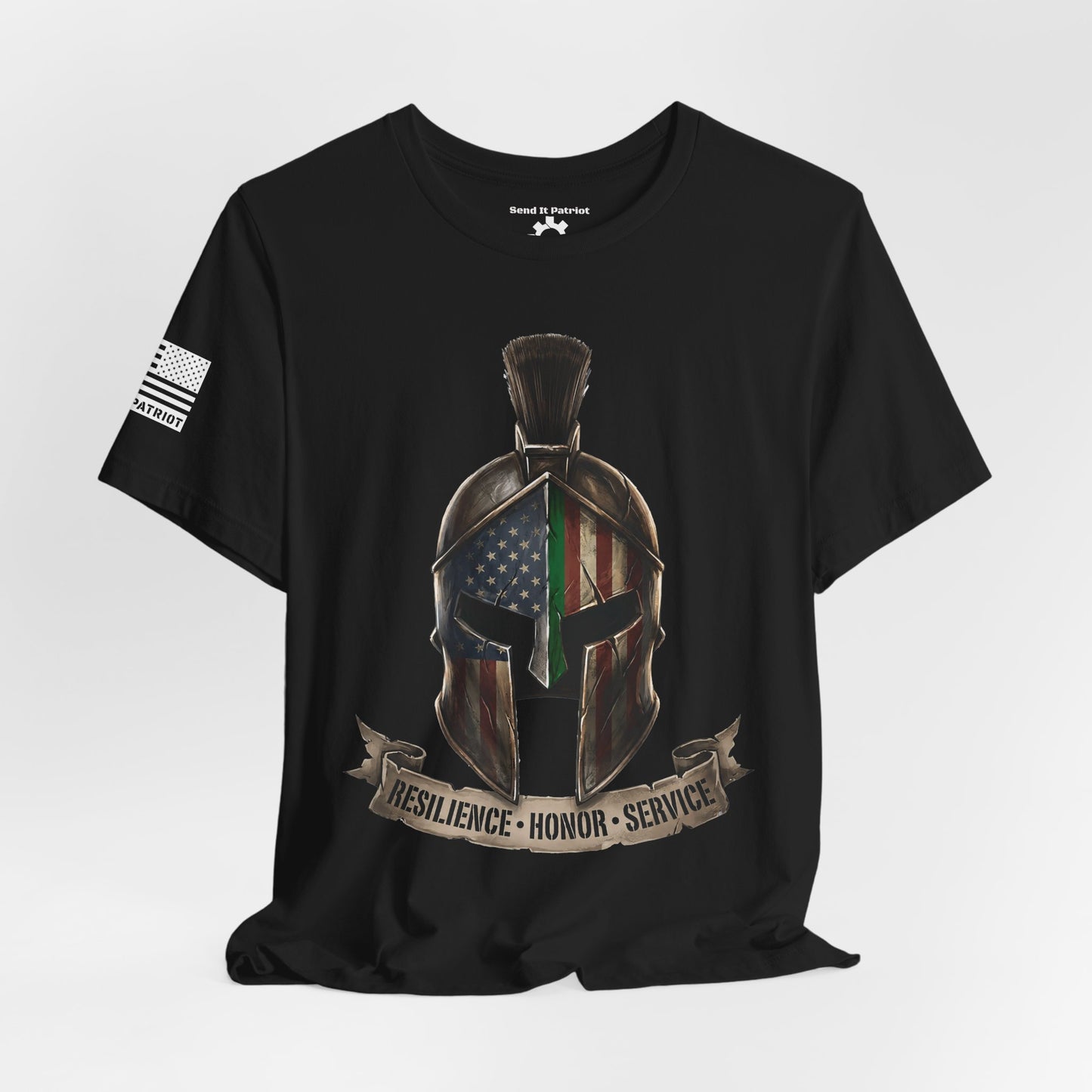 Spartan Thin Green Line T-Shirt — Military Patriotic Tee