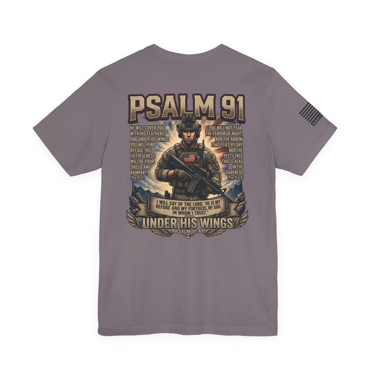 Psalm 91 Tactical Tee Ver2 — Christian Military Guardian Angel Shirt