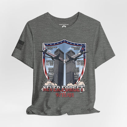 Never Forget 9/11 Tribute Twin Towers T-Shirt — Patriotic Tee