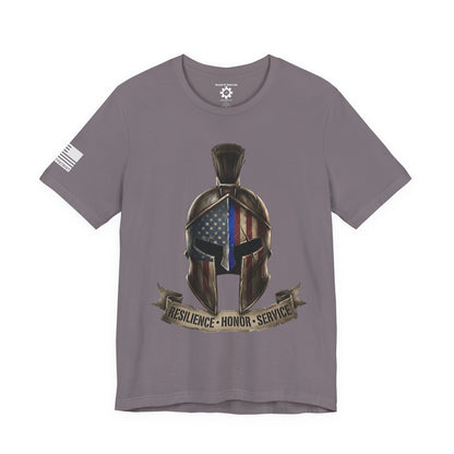 Spartan Thin Blue Line T-Shirt —  Patriotic Tee