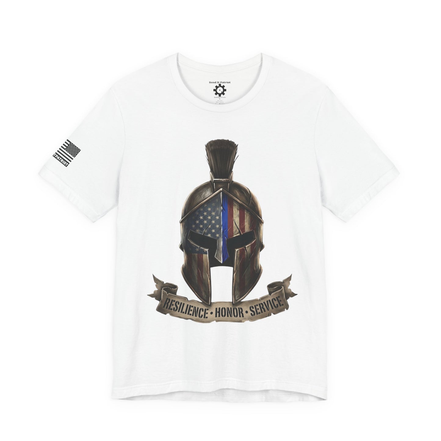 Spartan Thin Blue Line T-Shirt —  Patriotic Tee