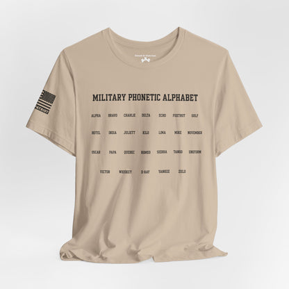 Military Phonetic Alphabet T-Shirt — Military Patriotic Tee