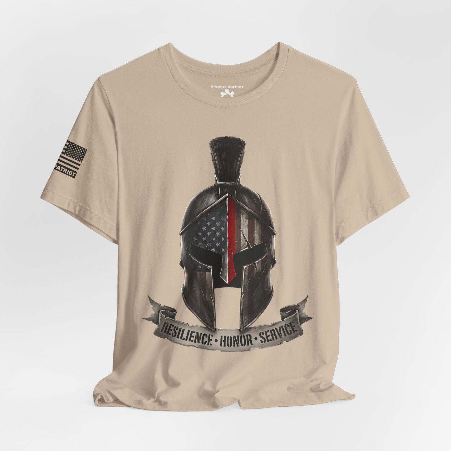 Spartan Thin Red Line T-Shirt —  Fire Dept. Patriotic Tee