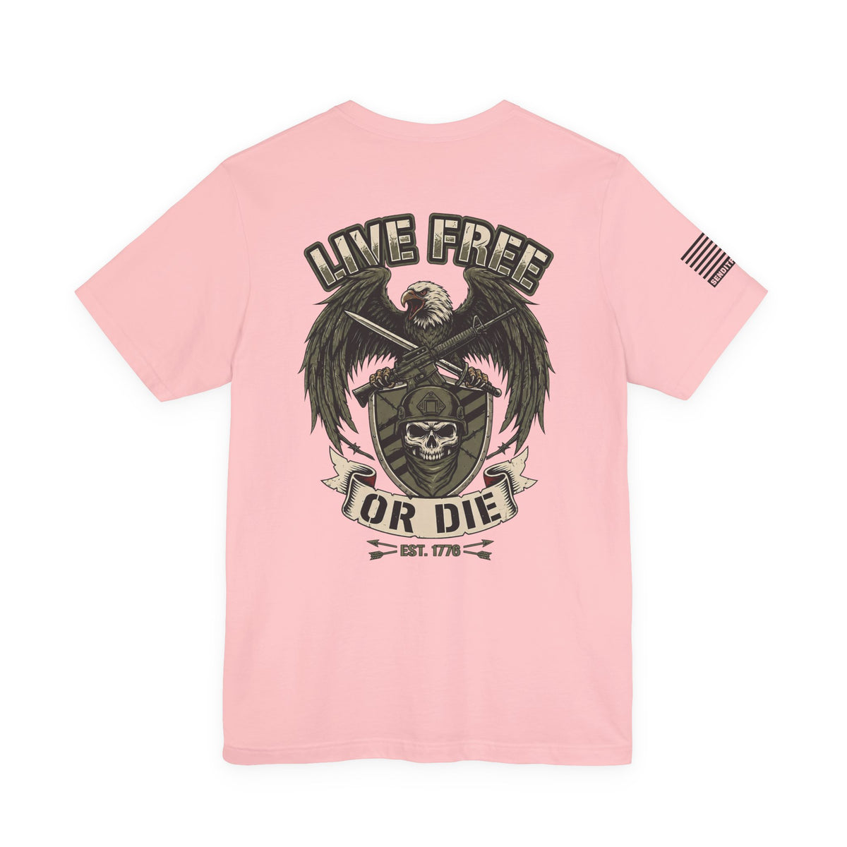 Live Free or Die Tee — Patriotic Eagle Skull Graphic T-Shirt