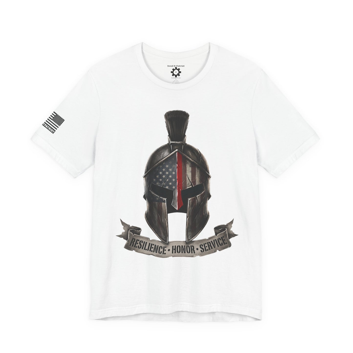 Spartan Thin Red Line T-Shirt —  Fire Dept. Patriotic Tee