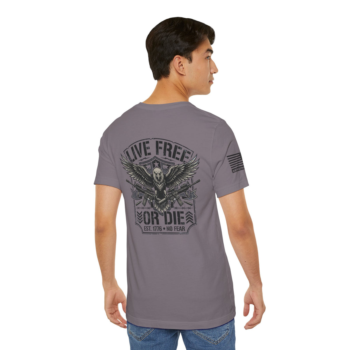 Live Free or Die Tee Ver. 2 — Patriotic Eagle Skull Graphic T-Shirt