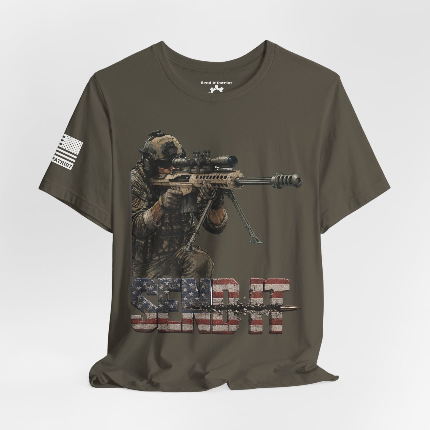 Send It Graphic Tee — Military Weapons Print T-Shirt