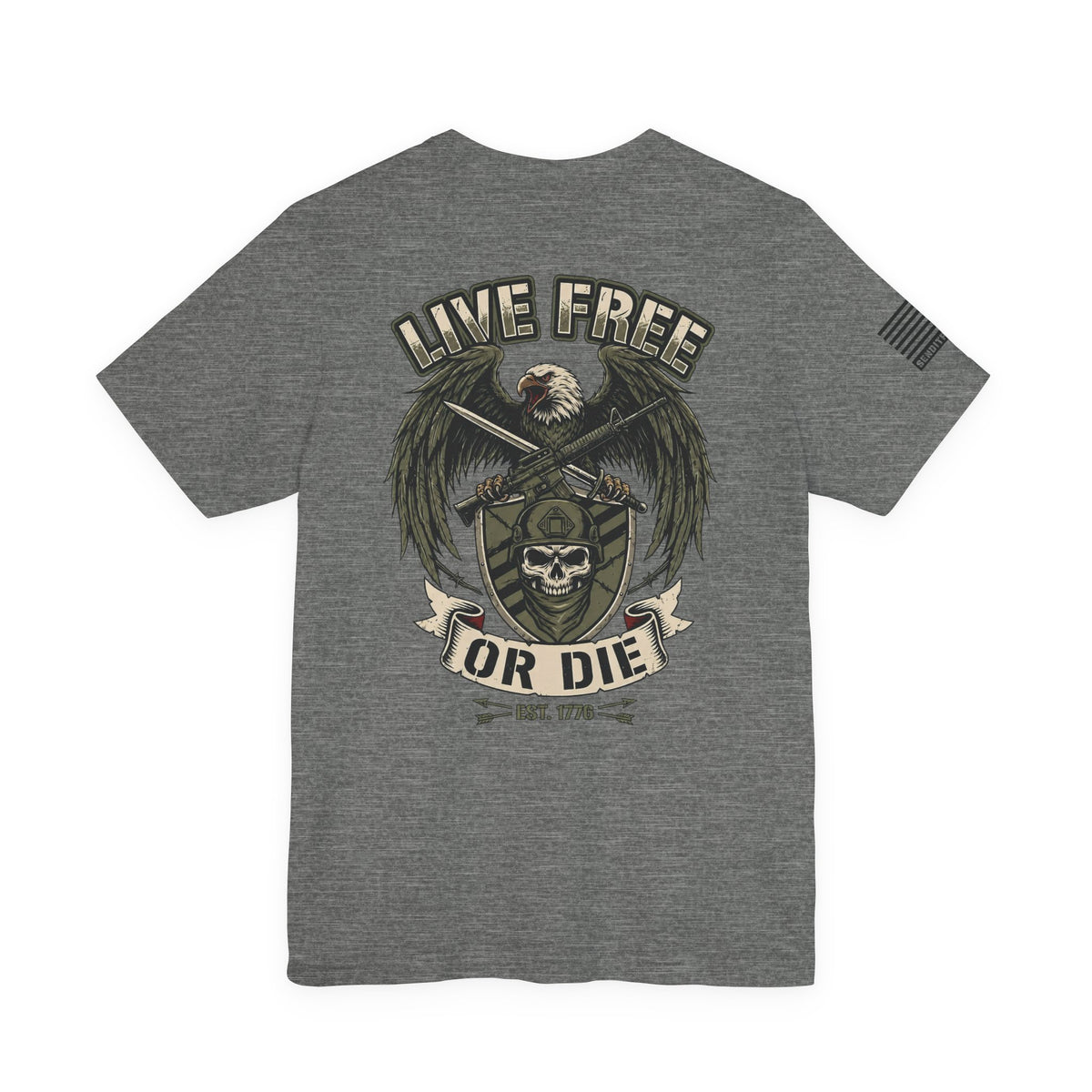 Live Free or Die Tee — Patriotic Eagle Skull Graphic T-Shirt