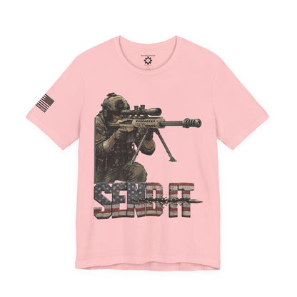 Send It Graphic Tee — Military Weapons Print T-Shirt