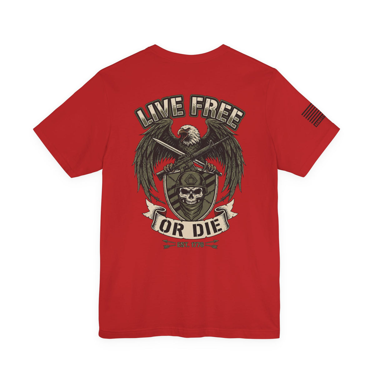 Live Free or Die Tee — Patriotic Eagle Skull Graphic T-Shirt