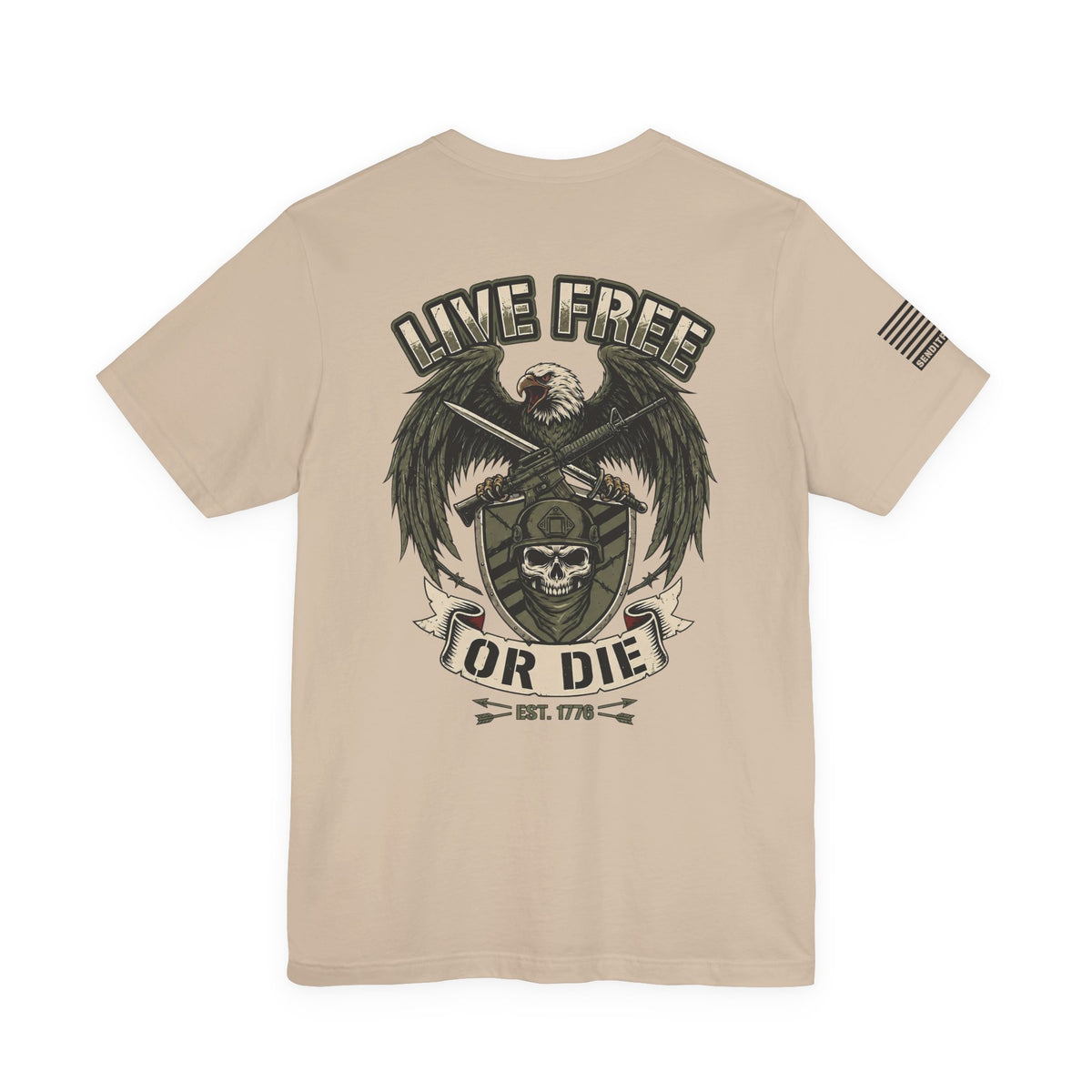 Live Free or Die Tee — Patriotic Eagle Skull Graphic T-Shirt