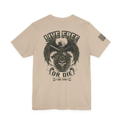 Live Free or Die Tee — Patriotic Eagle Skull Graphic T-Shirt