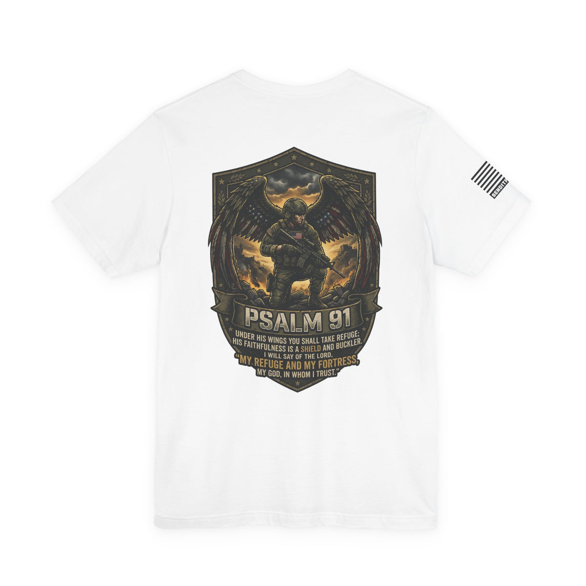 Psalm 91 Tactical Tee — Christian Military Guardian Angel Shirt