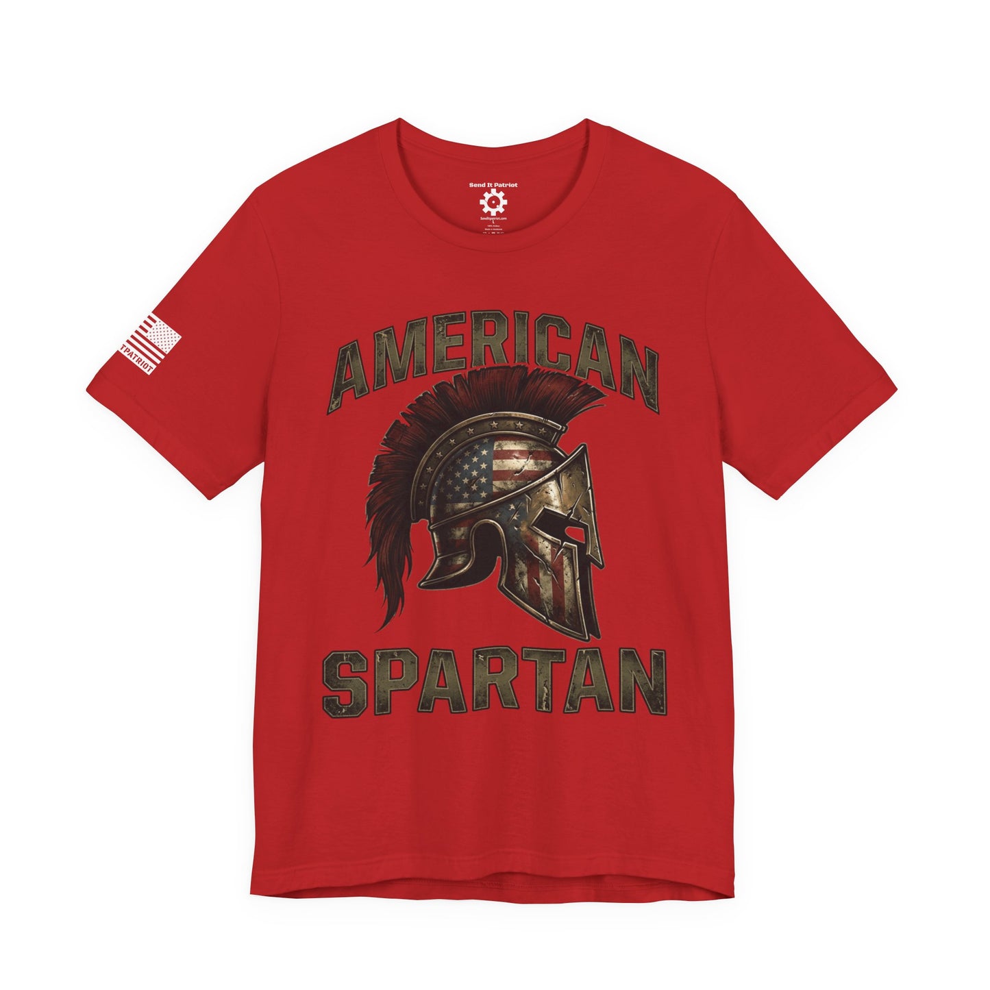 American Spartan T‑Shirt – Patriotic American Flag Graphic Tee Style#2