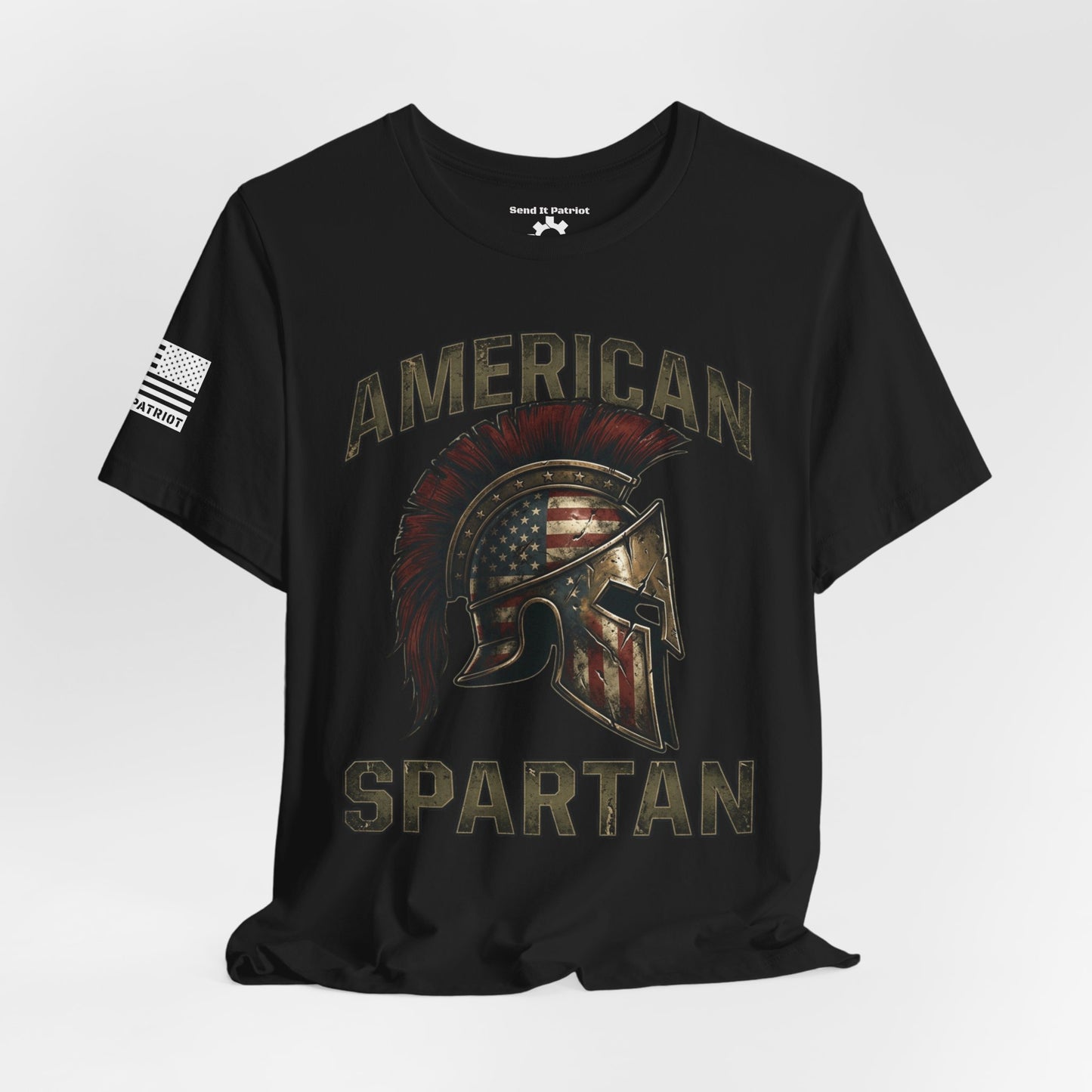 American Spartan T‑Shirt – Patriotic American Flag Graphic Tee Style#2