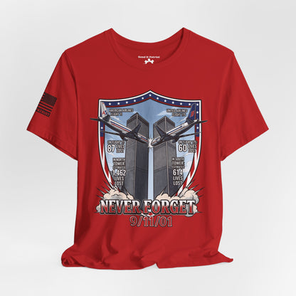 Never Forget 9/11 Tribute Twin Towers T-Shirt — Patriotic Tee