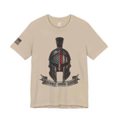 Spartan Thin Red Line T-Shirt —  Fire Dept. Patriotic Tee