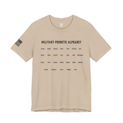 Military Phonetic Alphabet T-Shirt — Military Patriotic Tee