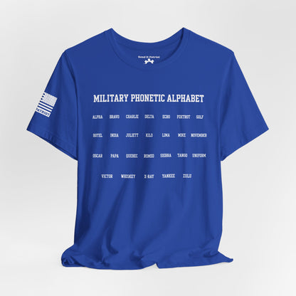 Military Phonetic Alphabet T-Shirt — Military Patriotic Tee