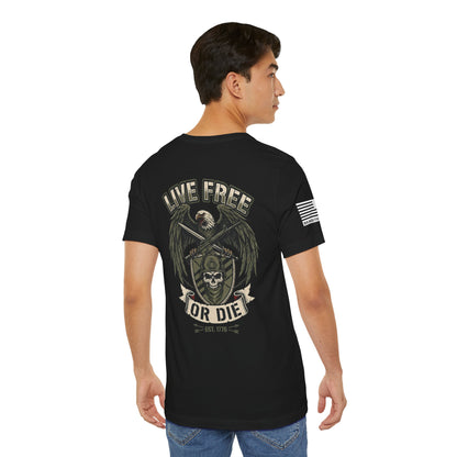 Live Free or Die Tee — Patriotic Eagle Skull Graphic T-Shirt