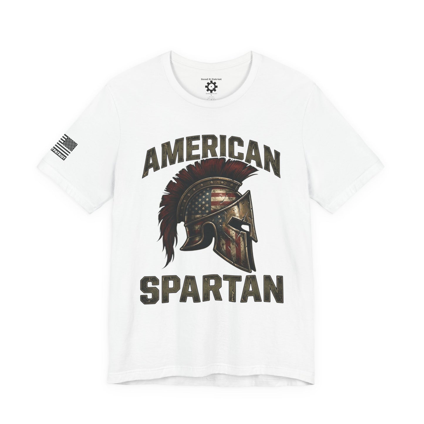 American Spartan T‑Shirt – Patriotic American Flag Graphic Tee Style#2