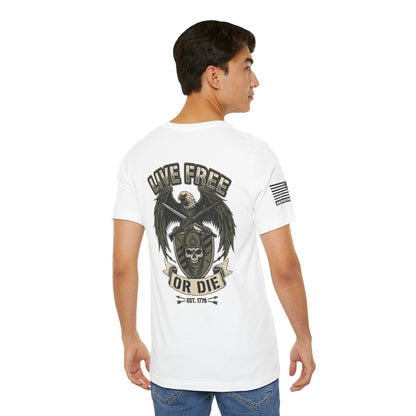 Live Free or Die Tee — Patriotic Eagle Skull Graphic T-Shirt