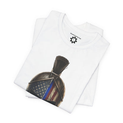 Spartan Thin Blue Line T-Shirt —  Patriotic Tee