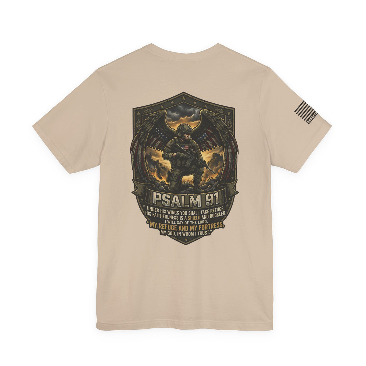 Psalm 91 Tactical Tee — Christian Military Guardian Angel Shirt